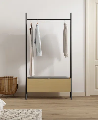 Manhattan Comfort 70.9" Wood Paloma Modern Upholstered Open Hanging Closet