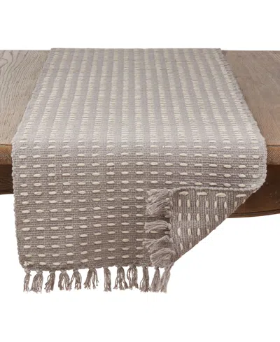 Saro Lifestyle Dashed Woven Table Runner, 16" X 90"