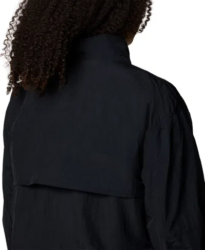 Columbia Women's Paracutie Cropped Cargo Windbreaker Jacket In Black