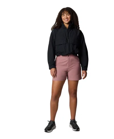 Columbia Women's Paracutie Cropped Cargo Windbreaker Jacket In Black
