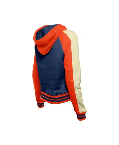 New Era Women's Navy Houston Astros Cooperstown Collection Cropped Raglan Pullover Hoodie In Blue