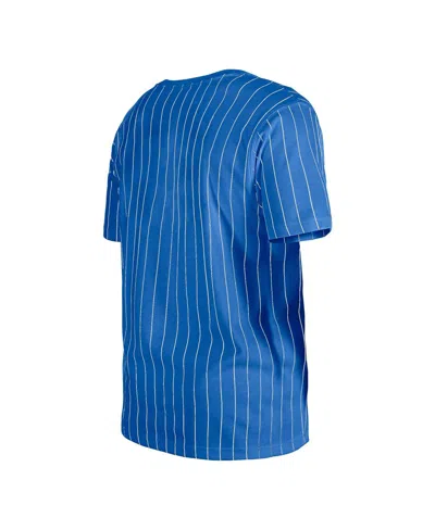 New Era Men's Royal Chicago Cubs Throwback Pinstripe T-shirt In Blue
