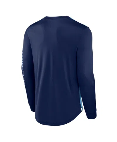 Fanatics Men's Navy/blue Sporting Kansas City Striker Long Sleeve T-shirt