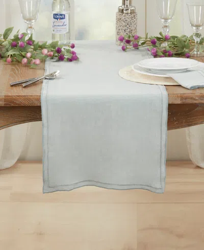 Saro Lifestyle Stonewashed Overlock Edge Table Runner, 16" X 72"