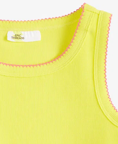 Epic Threads Girls Solid Picot Edge Tank Top, Exclusively At Macy's