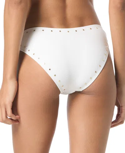 Michael Kors Michael  Women's Crepe Side-ring Studded Bottoms In White
