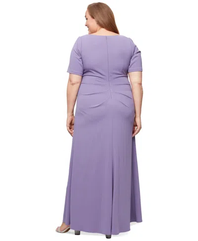 Alex Evenings Plus Size Scuba Crepe Square-neck Gown