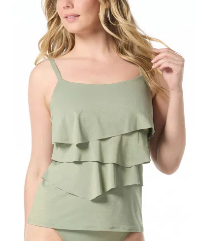 Coco Reef Women's Aura Ruffle Lurex Tankini Top