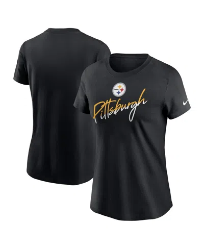 Nike Women's Black Pittsburgh Steelers Team City Roll T-shirt In Black
