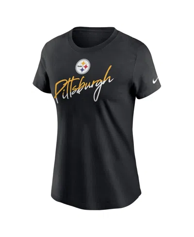 Nike Women's Black Pittsburgh Steelers Team City Roll T-shirt In Black