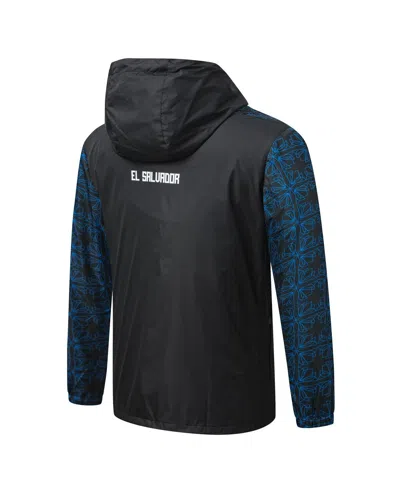Umbro Men's Black El Salvador National Team Full-zip Hooded Rain Jacket In Black