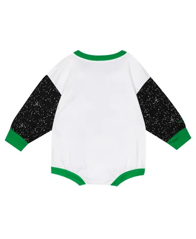 Mitchell & Ness Baby Boys And Girls White Milwaukee Bucks Hardwood Classics Posterboard Oversize Long Sleeve Bodysui