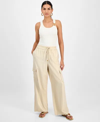 Inc International Concepts Women's Drawstring Cargo Pants, Exclusively At Macy's In Neutral