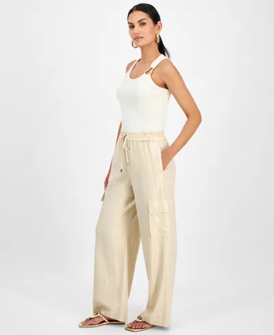 Inc International Concepts Women's Drawstring Cargo Pants, Exclusively At Macy's In Neutral