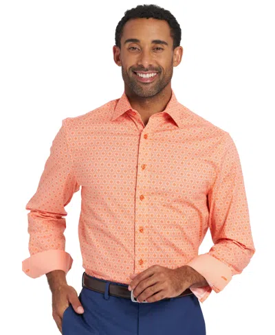 Nick Graham Men's Hexagon Star Dress Shirt In Orange