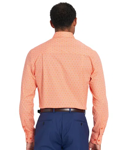 Nick Graham Men's Hexagon Star Dress Shirt In Orange