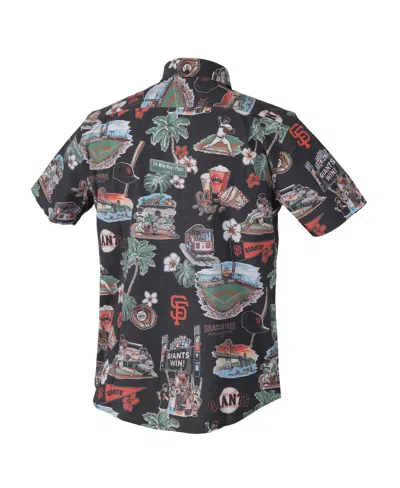 Reyn Spooner Navy Atlanta Braves Scenic Tri-blend Performance Button-up Top In Black