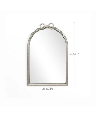Luxenhome Ribbon Resin Frame Arch Rectangle Accent Wall Mirror