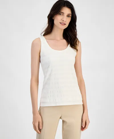 Anne Klein Women's Textured-knit Scoop-neck Tank