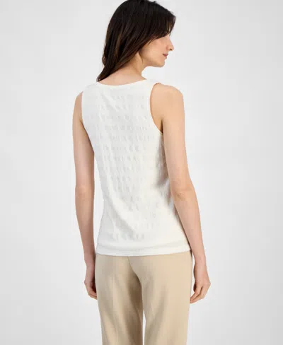 Anne Klein Women's Textured-knit Scoop-neck Tank
