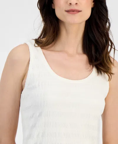 Anne Klein Women's Textured-knit Scoop-neck Tank