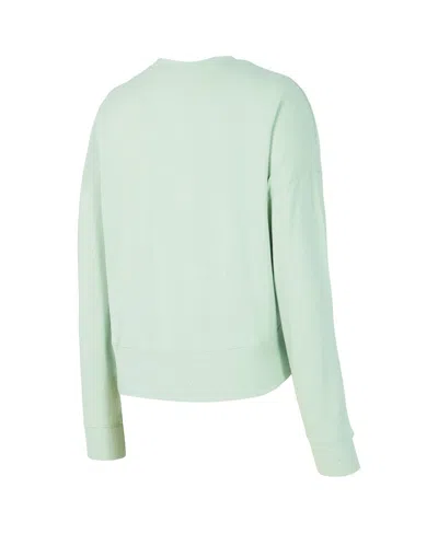 Concepts Sport Women's Light Green Miami Hurricanes Elevation Tri-blend Long Sleeve Top And Short, Set Of 2 In Metallic