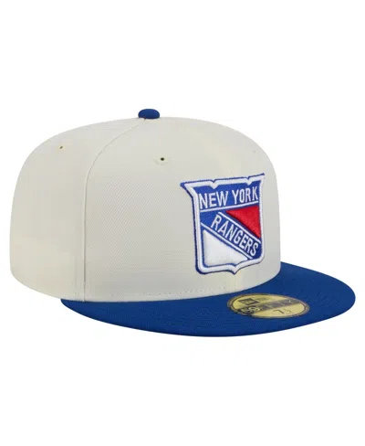 New Era Men's White New York Rangers Chrome Two-toned 59fifty Fitted Hat