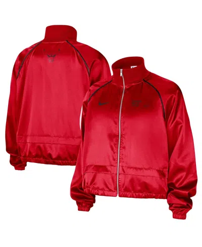 Nike Women's Red Chicago Bulls Courtside Retro Fly Raglan Full-zip Jacket In Red