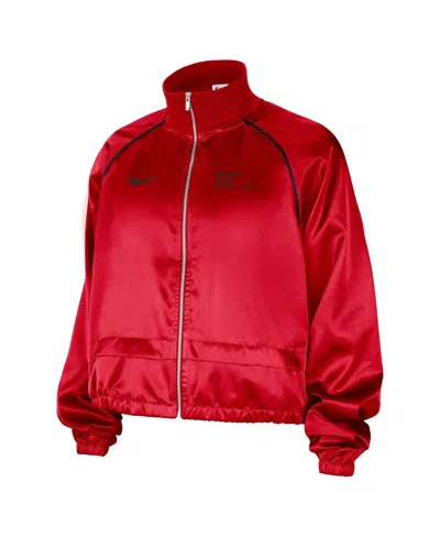 Nike Women's Red Chicago Bulls Courtside Retro Fly Raglan Full-zip Jacket In Red