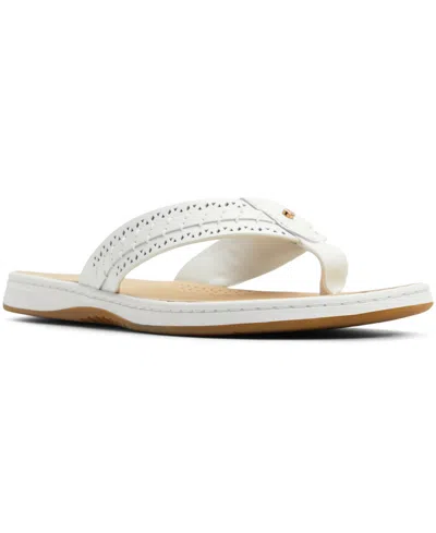 Sperry Seafish 3 Perforated Flip Flop In White