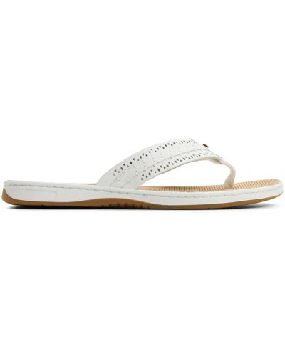 Sperry Seafish 3 Perforated Flip Flop In White