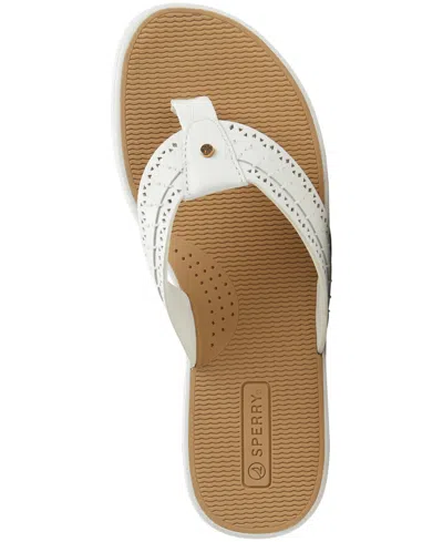 Sperry Seafish 3 Perforated Flip Flop In White