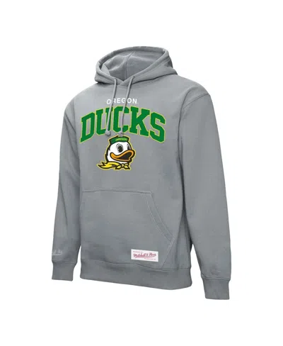 Mitchell & Ness Heather Gray Oregon Ducks Classic Arch Pullover Hoodie