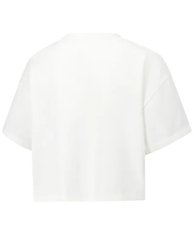 Under Armour Women's Cream Auburn Tigers Iconic Heavyweight Soft Boxy Cropped T-shirt In White