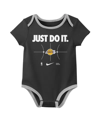 Nike Newborn Purple/black Los Angeles Lakers Just Do It Bodysuit Set 2-pack