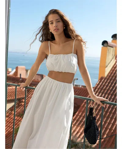 French Connection French Conection Nomi Cotton Ruched Midi Skirt