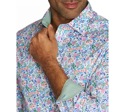 Nick Graham Men's Botanical Floral Dress Shirt In Blue