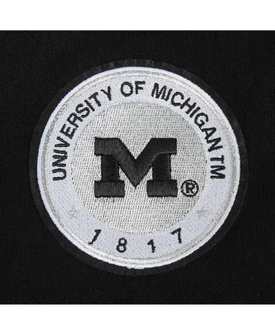 Pro Standard Black Michigan Wolverines Pearl Cropped Pullover Sweatshirt In Black
