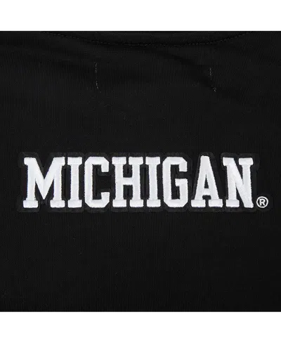Pro Standard Black Michigan Wolverines Pearl Cropped Pullover Sweatshirt In Black