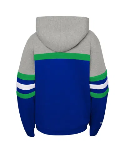 Mitchell & Ness Big Boys And Girls Blue/heather Gray Minnesota Timberwolves Hardwood Classics Head Coach Pullover Ho