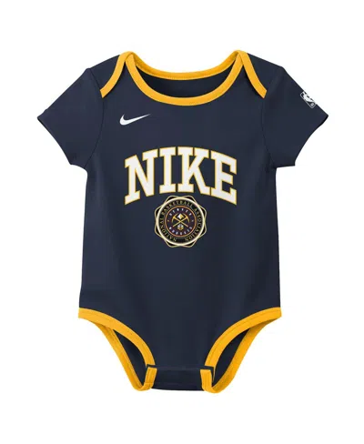 Nike Big Boys And Girls Navy/black Denver Nuggets Just Do It Bodysuit Set 2-pack