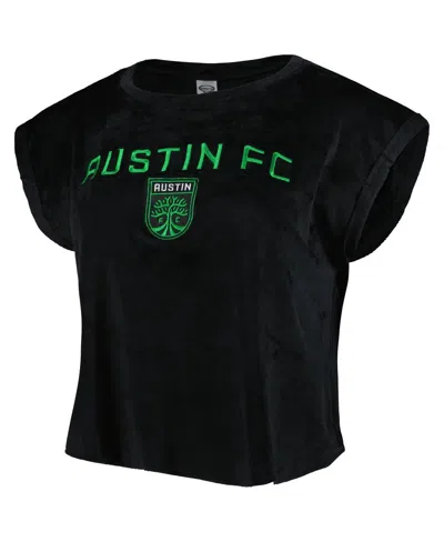 Concepts Sport Women's Black Austin Fc Intermission T-shirt And Shorts Sleep, Set Of 2 In Black