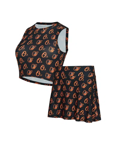 Concepts Sport Women's Black Baltimore Orioles Knit Tank Top Skort Set In Black