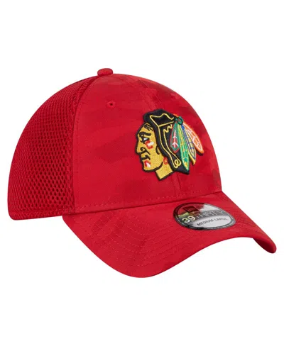 New Era Men's Red Chicago Blackhawks Active Subtle Camo 39thirty Flex Hat