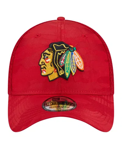 New Era Men's Red Chicago Blackhawks Active Subtle Camo 39thirty Flex Hat