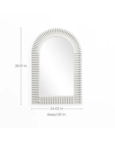 Luxenhome White Arch Rectangle 36-inch Tall Wall Mirror, Accent And Vanity