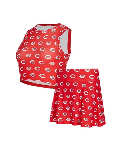 Concepts Sport Women's Red Cincinnati Reds Knit Tank Top Skort Set In Red