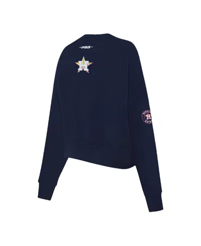 Pro Standard Women's Navy Houston Astros Game Day Classics Crewneck Pullover Sweatshirt In Blue