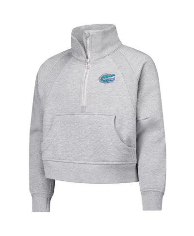 Garb Big Girls Gray Florida Gators Dawn Raglan Fleece Cropped Half-zip Sweatshirt