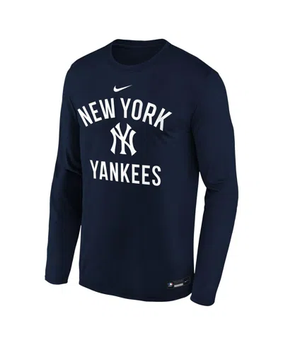 Nike Big Boys And Girls Navy New York Yankees Authentic Collection Legend Performance Long Sleeve T-shirt